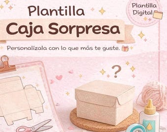 Vorlage für eine ausdruckbare Überraschungsbox | DIY-Geschenkbox | Vorlage für eine ausdruckbare Überraschungsbox | Nur auf Spanisch verfügbar