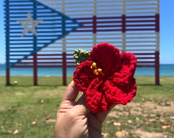 Handmade Puerto Rican Flower Hair Clip – Customizable Colors- Flower Maga - Hair clip flower