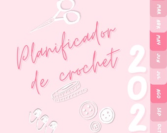 Planificateur numérique pour crocheteurs, planificateur de crochet, planificateur numérique au crochet, organisation pour crocheteurs, planificateur annuel