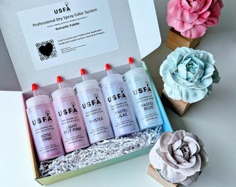 Romantic Palette Dry Spray Color System – Piped Flower Baking Decorations (Set of 5)