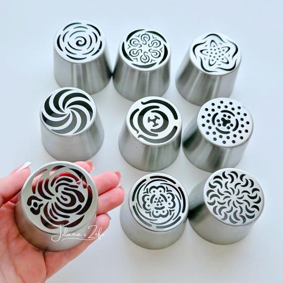 9 XL Russian Piping Tips, Stainless Steel Zefir Flower Nozzles - Etsy
