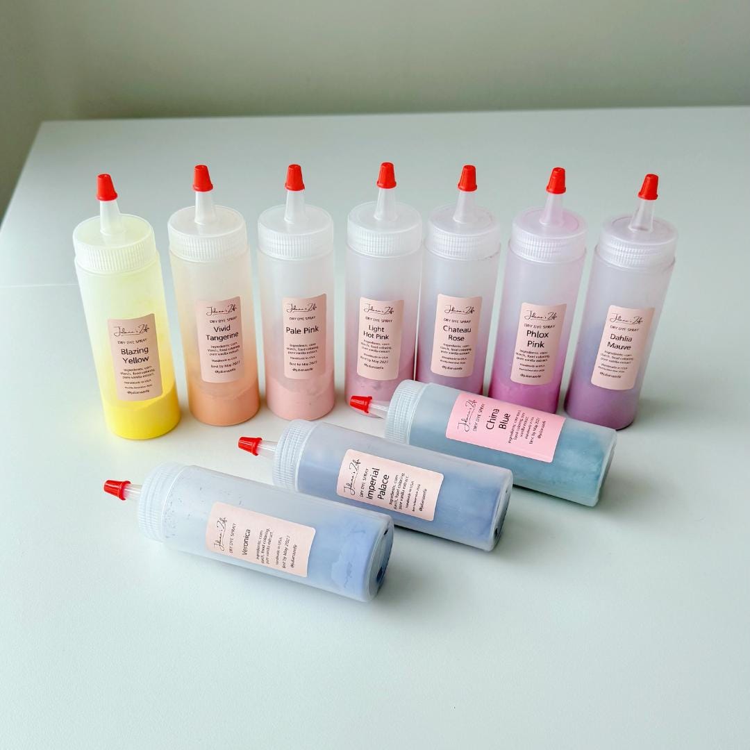 Dry Food Dye Spray Set 6: Marshmallow, Buttercream, Chocolate