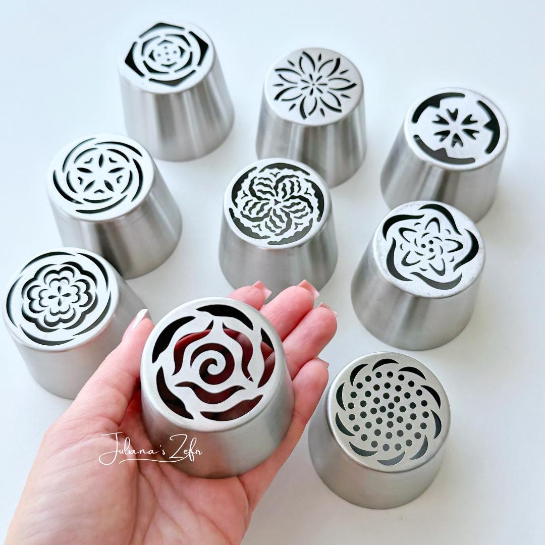 苺風です 9 XL Russian Piping Tips, Stainless Steel Zefir Flower Nozzles - Etsy