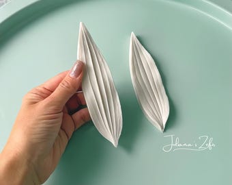Stampo in silicone per venature a forma di foglia di tulipano / strumento per decorare marshmallow e zefir per uso alimentare