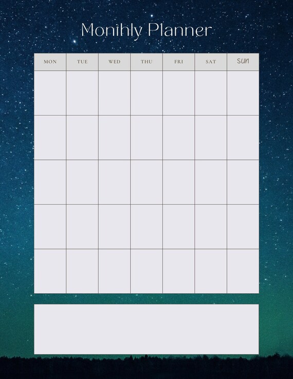 Printable Monthly Planner 4 Designs - Etsy
