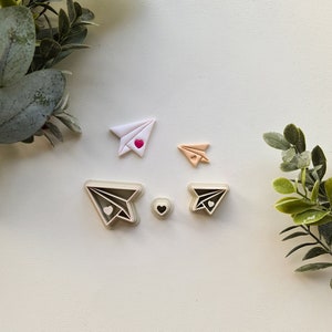 Valentines Day Paper Plane Polymer Clay Cutter • Polymer Clay Tools • Jewellery Makers • Earring Making Tools • Clay Supplies