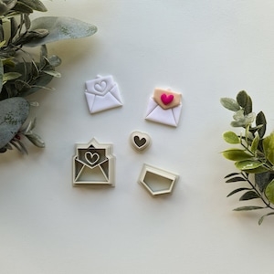 Valentines Love Letter Embossing Polymer Clay Cutter • Polymer Clay Tools • Jewellery Makers • Earring Making Tools • Clay Supplies