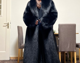 XXL Unisex Women Men's Fox Coat Fox Fur Fox
