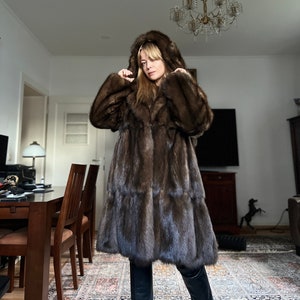 The Alexa Barguzin Sable Fur & Suede Coat