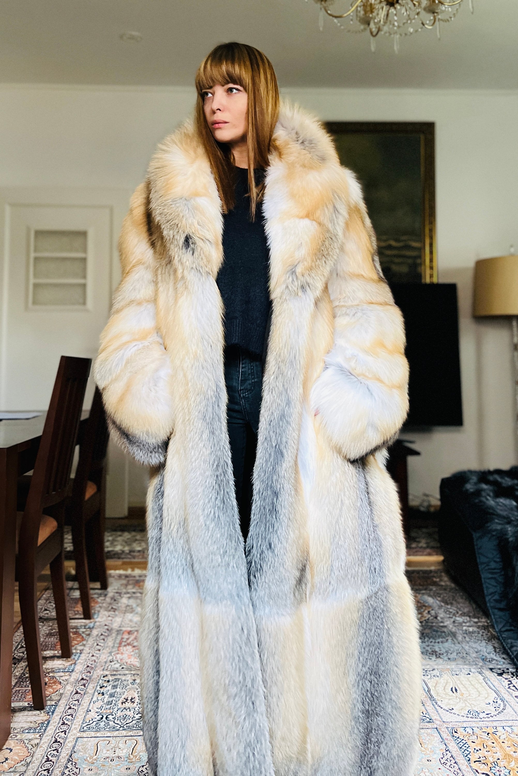 Golden Island Fox Jacket Fur Coat Etsy