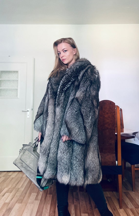 Manteau renard argenté prix sale