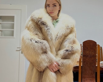 Fox Golden Island fur coat Fox fur jacket