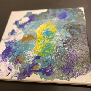 Acrylic textured pour pouring method multi colored painting canvas painting