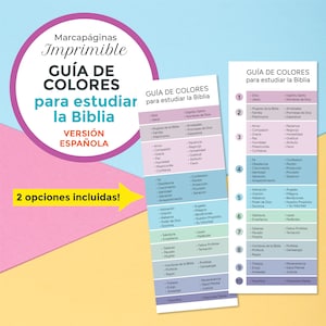 Könnte beinhalten: Druckbarer Bibelstudienleitfaden mit farbcodierten Registerkarten für verschiedene Themen. Der Leitfaden umfasst Themen wie Gott, Jesus, Frauen in der Bibel, Liebe, Glaube, Beichte, Anbetung und mehr.