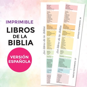 Libros de la Biblia en Español / Marcapágina imprimible / El Antiguo y el Nuevo Testamento