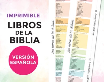 Libros de la Biblia en Español | Imprimible marcapágina | El Antiguo en Nuevo Testamento