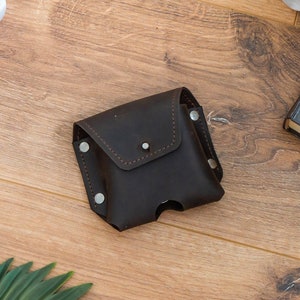 Dip can holster,Leather dip can holder,Leather ,Leather snuff can holder,Snuff can jerky case,Tobacco can holder
