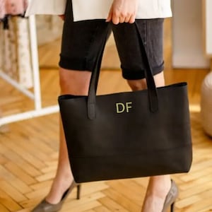 Leather tote bag,Laptop tote bag,Work tote bag,Black tote bag,Personalised tote bag,Leather tote women,Tote bag for women