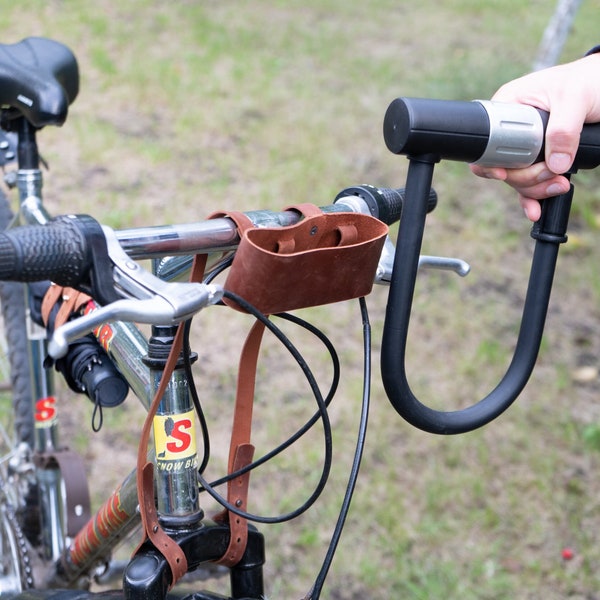 U-Lock holster,Fietsslothouder,Lederen fietsaccessoires,Lederen fietsgeschenken,Fietsslothouder,Lederen fietsaccessoires