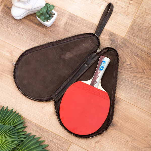 Ping pong paddle case,Ping pong paddle holder,Leather ping pong case,Table tennis bag cover,Table tennis paddle case,Ping pong paddle bag