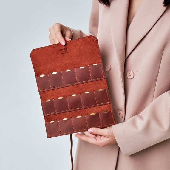 Personalized coin roll,Leather coin holder,Coin collector gift,Leather coin sleeve,Leather coin case,Coin roll for 20 coins