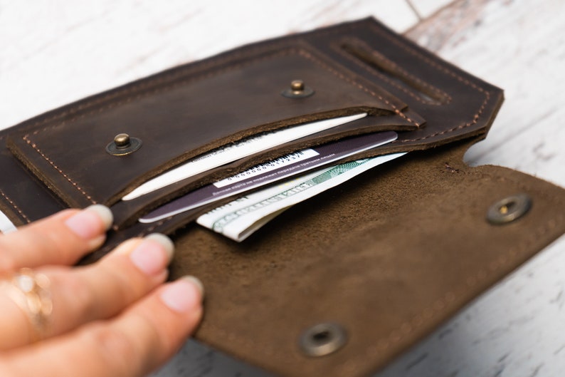 Cartera de cinturón de cuero, bolsa de cinturón de cuero, cinturón de billetera de viaje, monedero de cinturón de cuero, billetera de cintura para hombres, billetera de cuero pequeña imagen 7