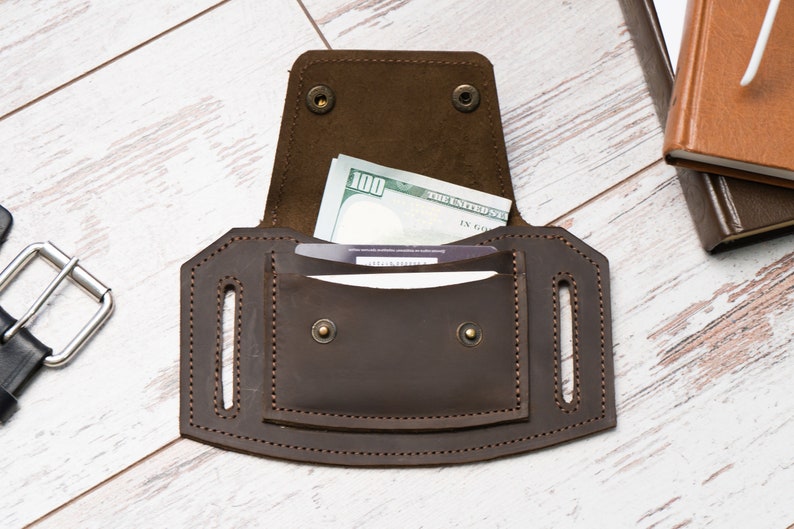 Cartera de cinturón de cuero, bolsa de cinturón de cuero, cinturón de billetera de viaje, monedero de cinturón de cuero, billetera de cintura para hombres, billetera de cuero pequeña imagen 4