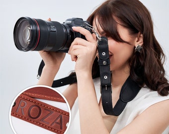 Personalized leather camera strap,DSLR camera strap,Camera neck strap,Custom camera strap leather,Photographer gift women