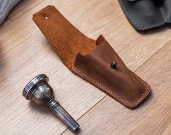 Posaune Mundstück Etui,Leder Mundstück Etui,Leder Mundstück Etui,Leder Musiker Geschenke