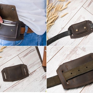 Cartera de cinturón de cuero, bolsa de cinturón de cuero, cinturón de billetera de viaje, monedero de cinturón de cuero, billetera de cintura para hombres, billetera de cuero pequeña imagen 9