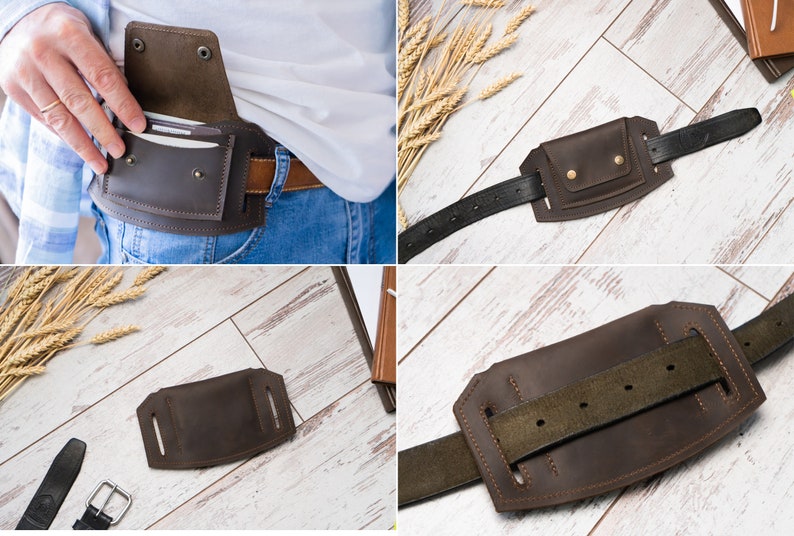 Cartera de cinturón de cuero, bolsa de cinturón de cuero, cinturón de billetera de viaje, monedero de cinturón de cuero, billetera de cintura para hombres, billetera de cuero pequeña imagen 9
