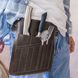 Ceinture utilitaire de couteau en cuir, sac de chef en cuir, cadeaux de chef pour hommes, ceinture de couteau de cuisine, ceinture de couteaux de chef, étui de couteau de chef, accessoires de cuisine