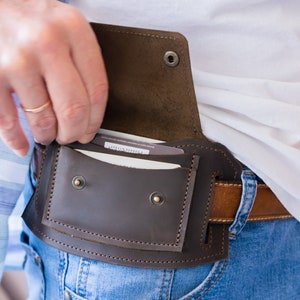 Cartera de cinturón de cuero, bolsa de cinturón de cuero, cinturón de billetera de viaje, monedero de cinturón de cuero, billetera de cintura para hombres, billetera de cuero pequeña imagen 2