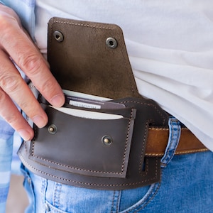 Cartera de cinturón de cuero, bolsa de cinturón de cuero, cinturón de billetera de viaje, monedero de cinturón de cuero, billetera de cintura para hombres, billetera de cuero pequeña imagen 8