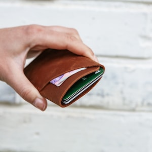 Cartera de bolsillo frontal, portatarjetas de cuero, hombres de billetera minimalista, funda de tarjeta de cuero, billetera de cuero minimalista, billetera de tarjeta sSim imagen 8