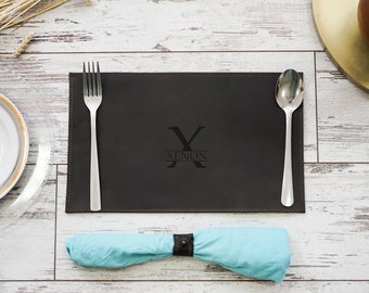 Restaurant placemat, Personalized leather placemat, Dinner mat, Leather mat, Dinner placemat, Personalized mat, Kitchen mat,
