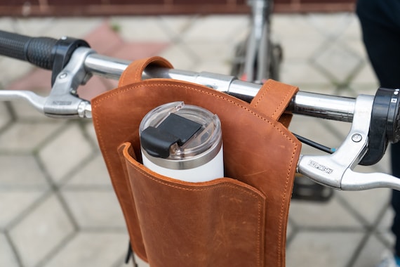 Coffee Cup Holder for Bike leather Coffee Cup Holder handlebar Cup Holder bicycle Cup Holder beach Cruiser Cup Holder leather Drink Holder Etsy