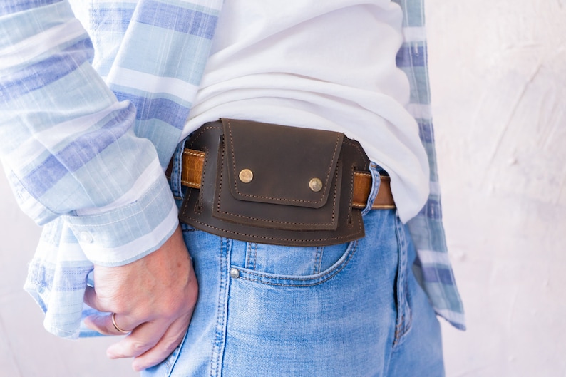 Cartera de cinturón de cuero, bolsa de cinturón de cuero, cinturón de billetera de viaje, monedero de cinturón de cuero, billetera de cintura para hombres, billetera de cuero pequeña imagen 1
