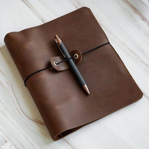 Engraved leather binder, Refillable leather binder, Leather ring binder, Customized ring binder, Journal binder a5, Leather binder cover