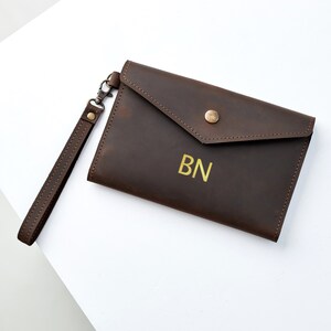 Cartera de viaje de cuero personalizada, organizador de cartera de viaje, cartera de viaje familiar, cartera de viaje con monograma, cartera de viaje de pasaporte imagen 7