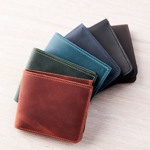 Cartera rfid de cuero personalizada, Cartera personalizada de cuero, Regalo de aniversario para él cartera, Cartera personalizada para hombres, Cartera grabada para hombres imagen 3