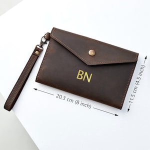 Cartera de viaje de cuero, Cartera de viaje personalizada, Organizador de cartera de viaje, Idea de regalo de viajero, Cartera de documentos de viaje, Organizador de viaje de cuero imagen 2