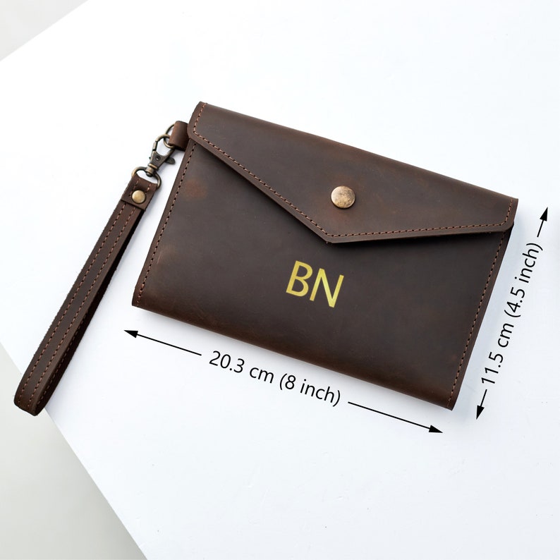 Cartera de viaje de cuero, Cartera de viaje personalizada, Organizador de cartera de viaje, Idea de regalo de viajero, Cartera de documentos de viaje, Organizador de viaje de cuero imagen 2
