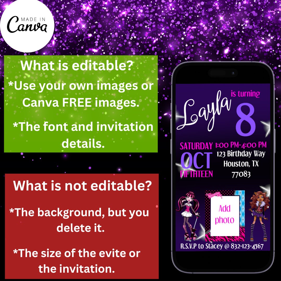 Editable Birthday Invitation Template Etsy