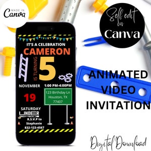Editable Animated Digital Download Birthday Party Invitation