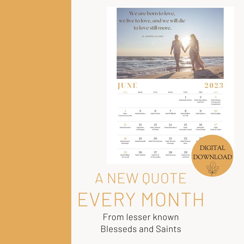 Printable 2023 Saints Wall Calendar A4 and US Letter Size Etsy