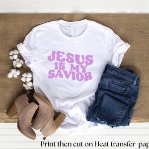 Glaubensbasierter digitaler Aufkleber: Jesus ist mein Retter PNG (digitaler Download)