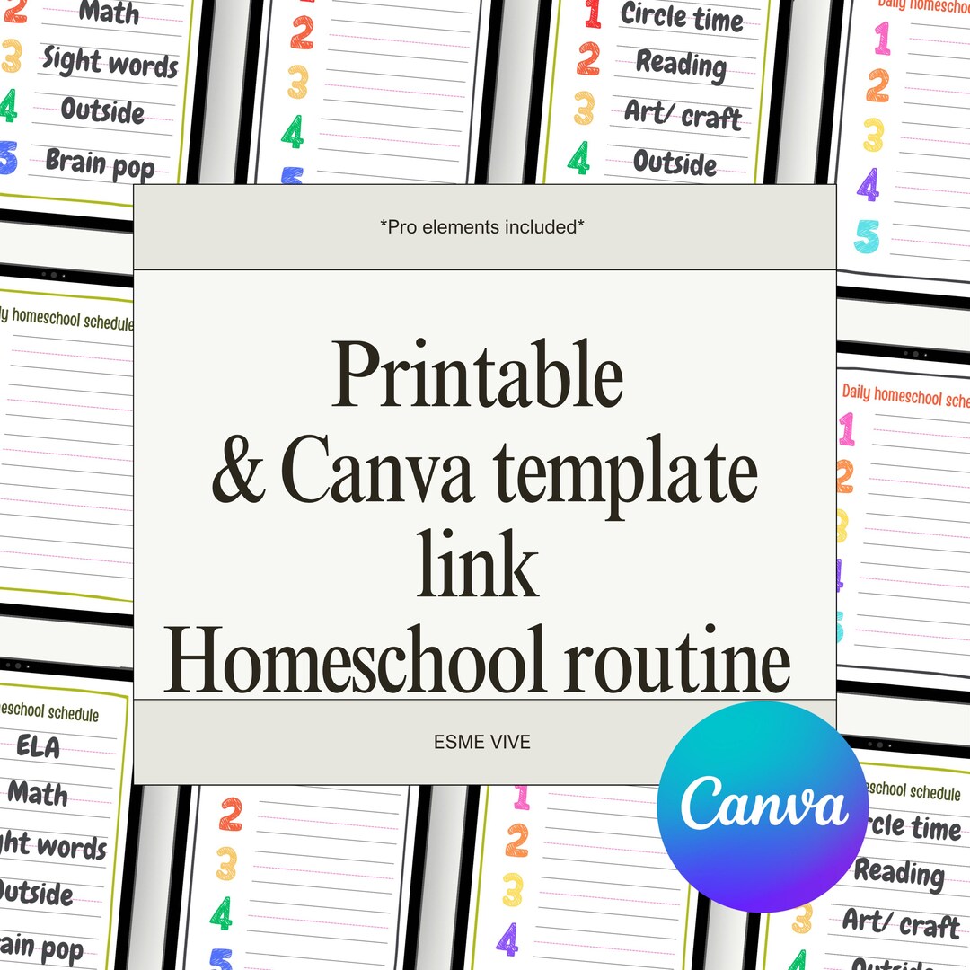 Homeschool Routine Template| Digital Download PDF File - Etsy