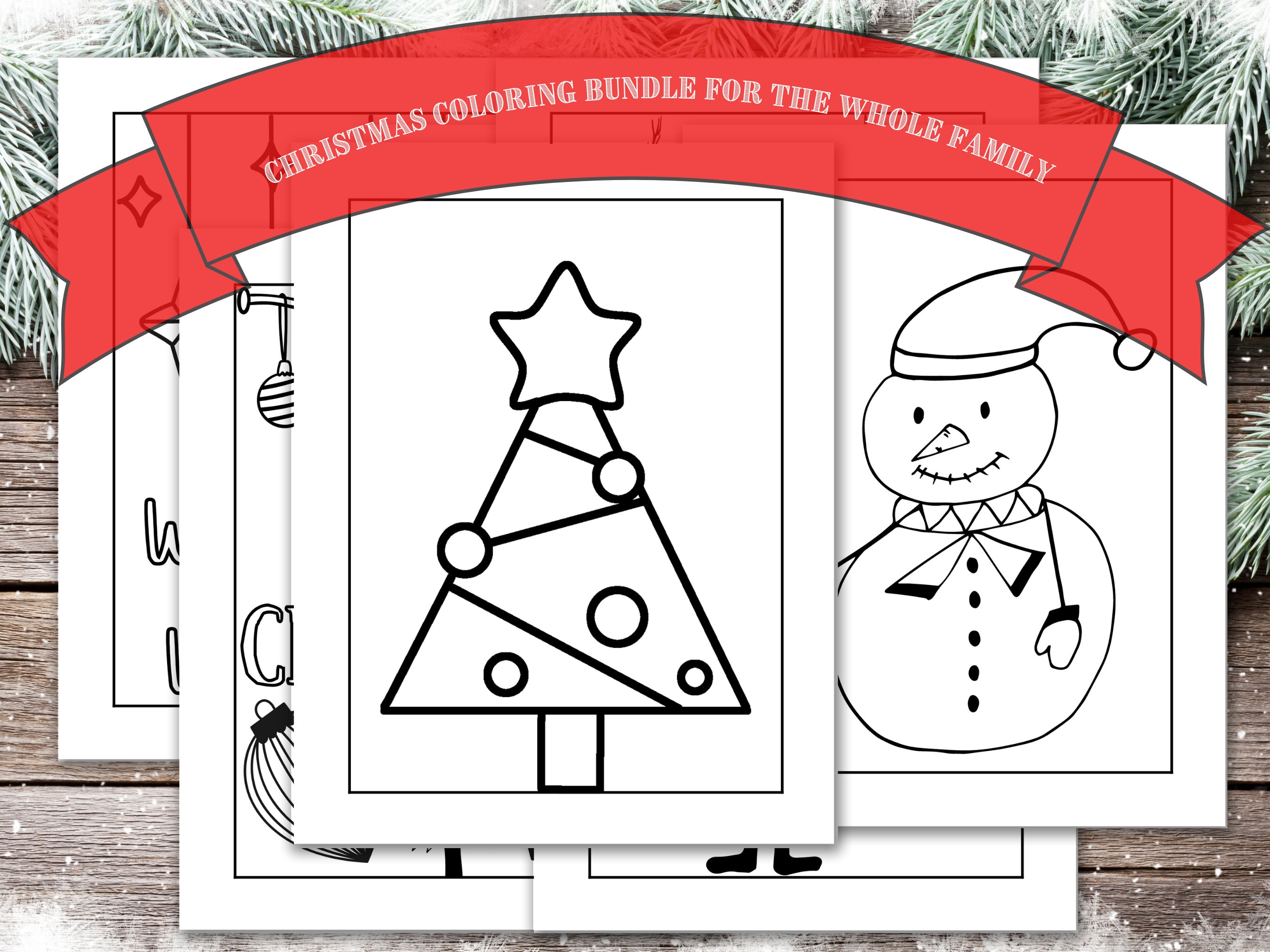 Winter Coloring Pages Christmas Themed - Etsy