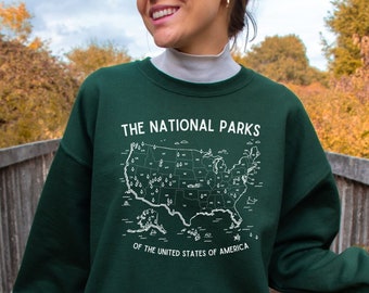 63 National Parks, National Park Sweatshirt, US National Parks, National Parks Shirt, National Parks Gift, Hiking Sweatshirt, Travel Shirt